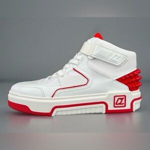 CHRISTIAN LOUBOUTIN Astroloubi Leather and Textile Mid-Top Sneaker EU 50 - US 17